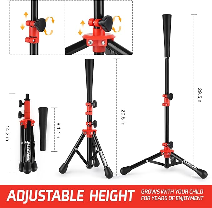 Baseball Tee for Kids,Youth Stand Set,Teeball Set,Youth Baseball,Softball Batting Tee Set,Easy Adjustable Height