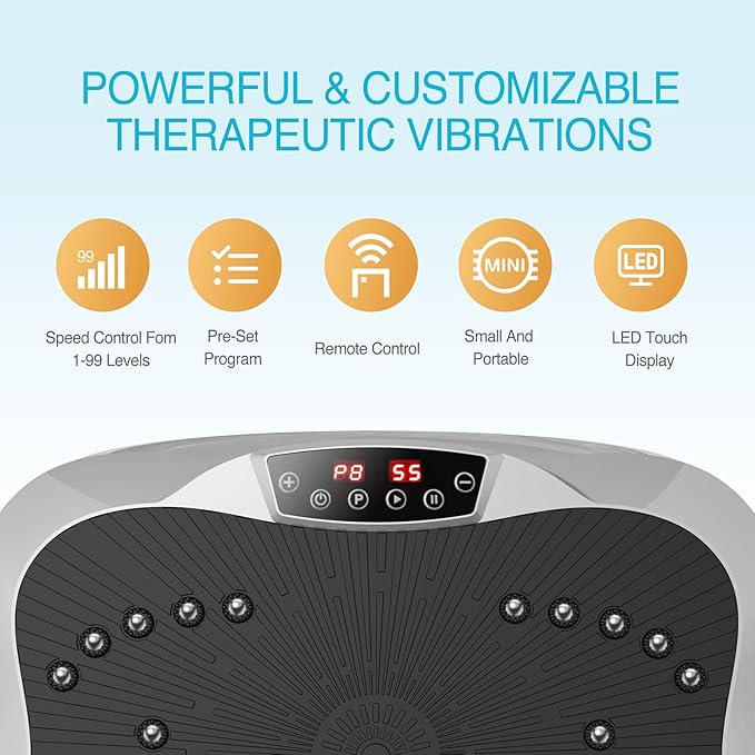 AXV Vibration Plate Exercise Machine Whole Body Workout Vibrate Fitness Platform Lymphatic Drainage Machine for Weight Loss Shaping Toning Wellness Home Gyms Workout