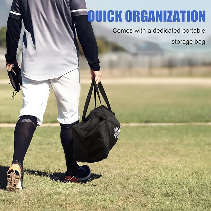 7'X7' Baseball Softball Practice Net,Pitching Net,Batting Net,with Baseball Tee,Bonus Strike Zone and Bow Frame,for Hitting,Pitching, Catching