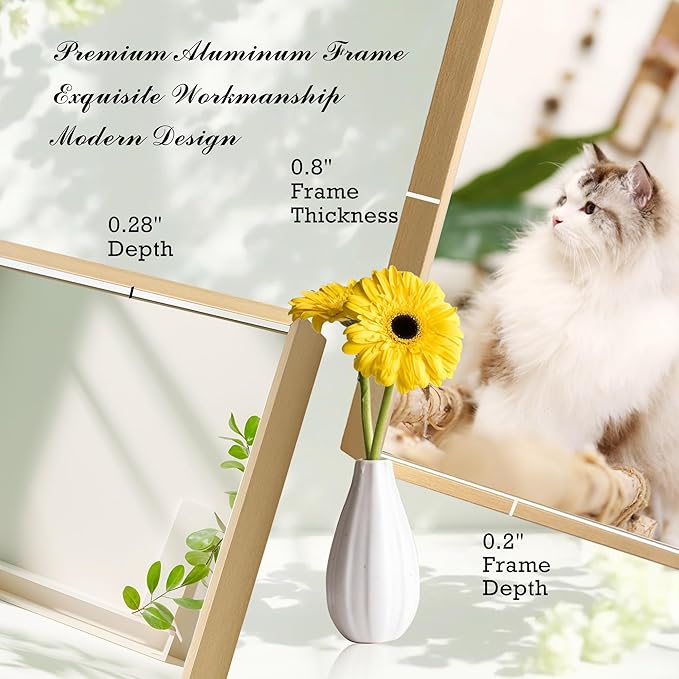 20x36 Inch Brass Bathroom Mirror for Wall, Aluminum Frame Rectangle Rectangular Vanity Mirror, Modern Large for Bedroom, Living Room, Horizontal or Vertical