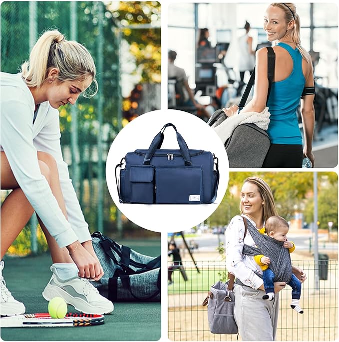 FIORETTO Women's Gym Duffle Bag with Shoes Compartment, 37L Capacity, Ideal for Travel, Gym, Sports, Duffel, Weekender
