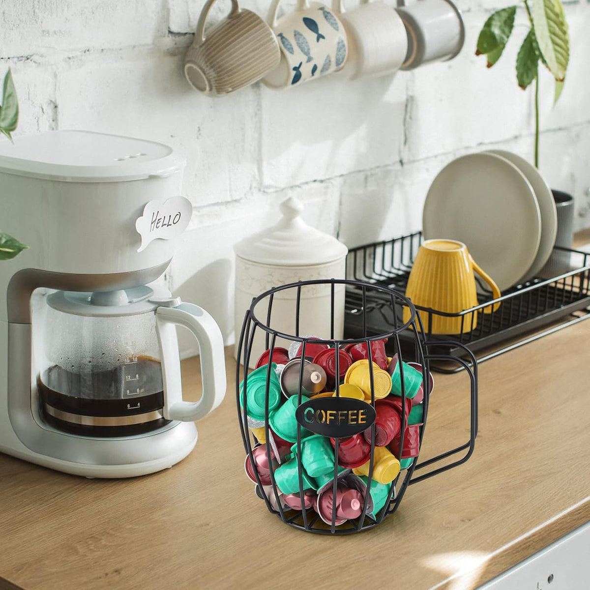MOLIGOU Coffee Pod Holder, Coffee Capsule Basket, K Cup Storage Container for Coffee Bar