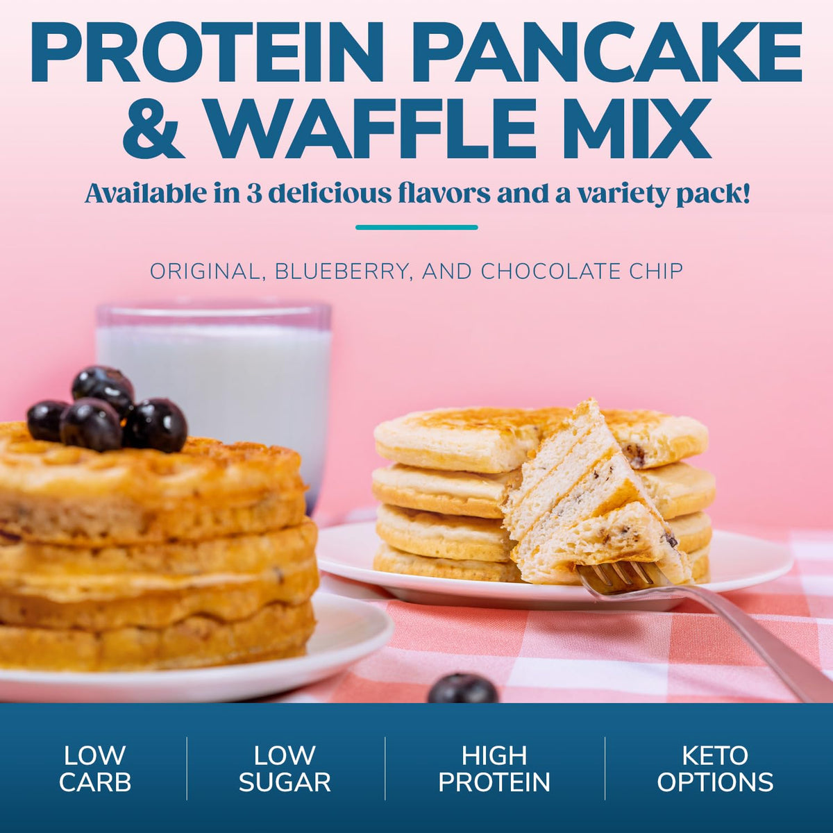 Wonderslim Protein Pancake & Waffle Mix, Blueberry, Low Sugar & Low Calorie (7ct)