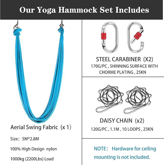 5.5 Yards Aerial Silk Swing Outdoor Hammock Aerial Yoga Swing For Adults,Aerial Yoga Hammocks for outside