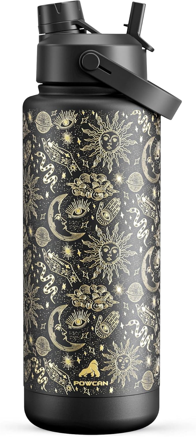 40 oz Insulated Water Bottle with 2-in-1 Straw and Spout Lid, Keep Cold 24H, Leak-Proof, BPA-Free, Double Wall Stainless Steel Water Bottle for Sports, Gym, Travel, and School (Twilight Cosmos)