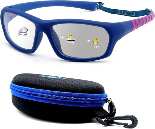 BLUE CUT Sports Protection Goggles, Photochromic Lenses Safety Glasses for Basketball, Pickleball and Outdoor Sports