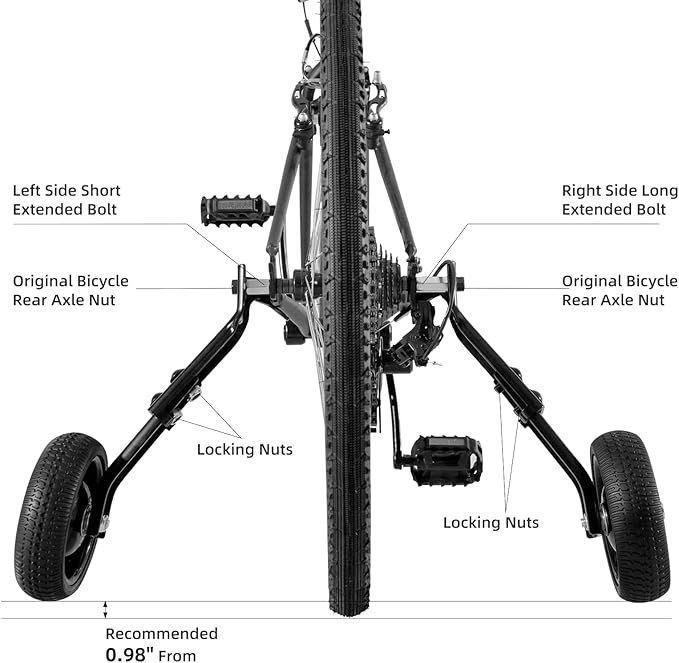 Bicycle Training Wheels for Adults, Fit 24" to 28" Bikes, Steel Construction, Black, 1 Pair - Safe and Stable Learning Training Wheels, Light Gray