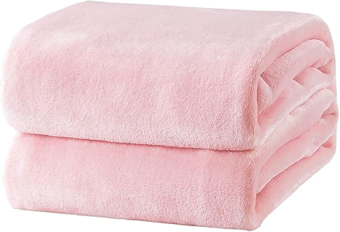 Bedsure Fleece Blankets Queen Size Pink - Bed Blanket Soft Lightweight Plush Fuzzy Cozy Luxury Microfiber 90x90 inches