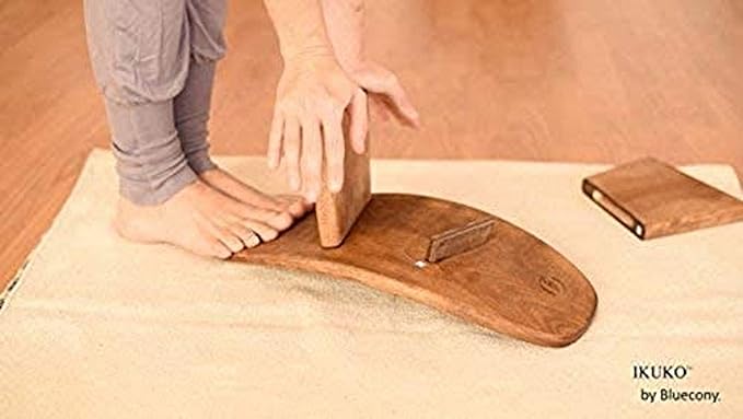 Meditation Bench IKUKO Original, Portable Version with Bag, Locally Handmade Wooden Kneeling Ergonomic Seiza Seat, Prana Yoga - 2 Colors, 3 Height Sizes