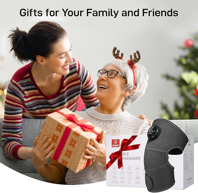 8 Modes & 20 Intensities Cordless Knee Massager with Heat [2025 Upgraded] Knee Brace for Arthritis Pain Relief,Muscle Relaxation,Heating Pad for Knee Shoulder Elbow,Gifts Ideas(Gray