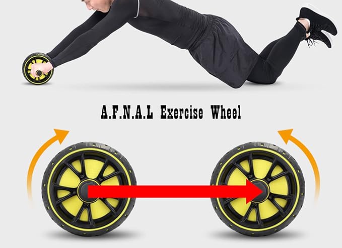 AB Wheel Roller, Exercise Abdominal Wheel Fitness for Gym & Home, Work-out Strength-Training Equipment with Knee Pad