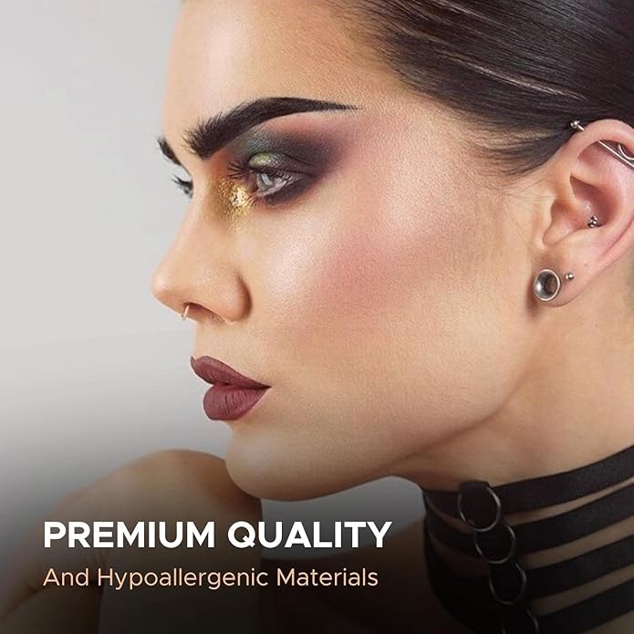 BodyJ4You 37PC Ear Stretching Kit - Beginner Gauges 14G-00G Starter Set - Aftercare Balm Wax - Steel Tapers Single Flare Plugs Screw Fit Tunnels - Women Eyelet Mens Earrings Expander Piercing Jewelry