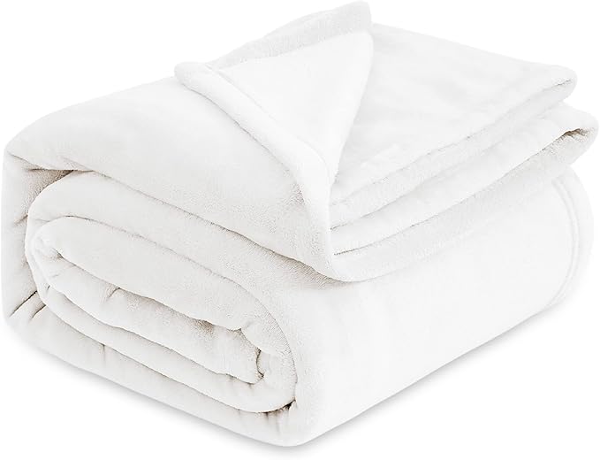 Bedsure Fleece Blankets King Size White - Bed Blanket Soft Lightweight Plush Cozy Fuzzy Luxury Microfiber, 108x90 inches