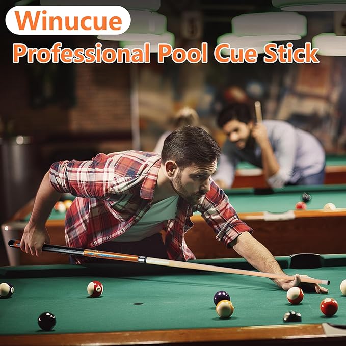 Billiard Cues Stick, 58" Pool Cues Canadian Maple Wood Leather Pattern Grip 18 19 20 21 oz Pool Cue Stick for Bar House Pool Table Sports