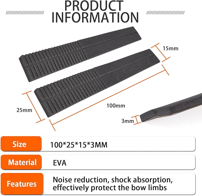 Archery Limb Silencers Recurve Bow Stabilizer Limb Dampener,1 Pair