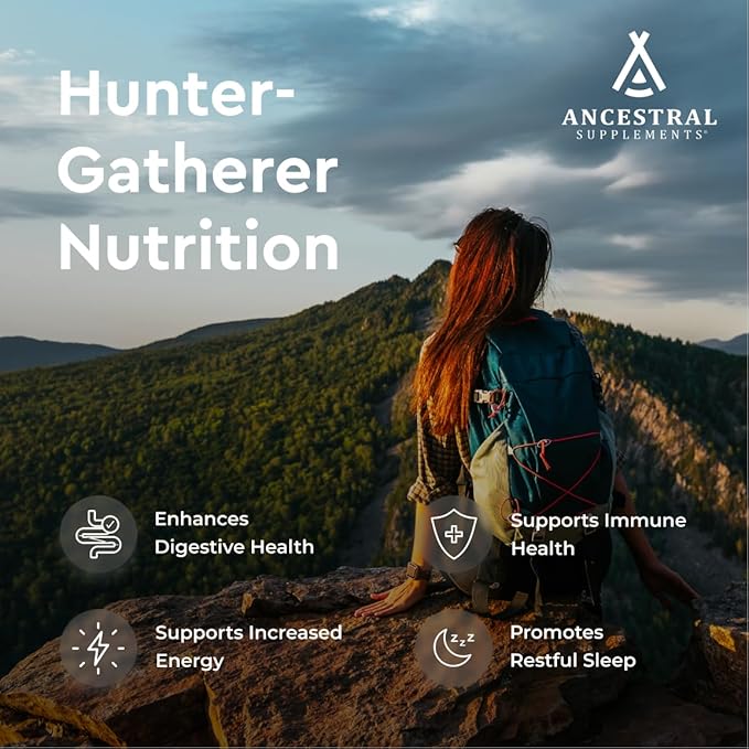 Ancestral Supplements Greens Powder Capsules, Organic Superfood Greens & Reds Blend with Spirulina, Chlorella, Grass Fed Beef Organs, and Probiotics for Gut Health, Non GMO, 612mg Each, 180 Count