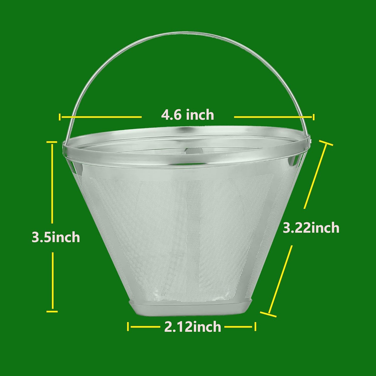 Reusable #4 Cone Coffee Filters for Ninja Dual Brew Pro Coffee Makers,Compatible with Ninja CFP301 CFP201,8-12 Cup Stainless Steel Basket (1*Stainless Steel)