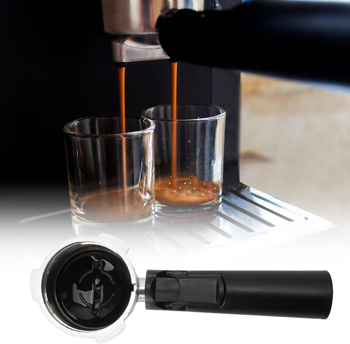 Coffee Espresso Machine Handle Replacement Parts, Cafe Bracket Handle for Lidl Silvercrest CM4621 CM4216 KF5002 KF500S Barista (for 51mm Portafilter Basket - Not included)