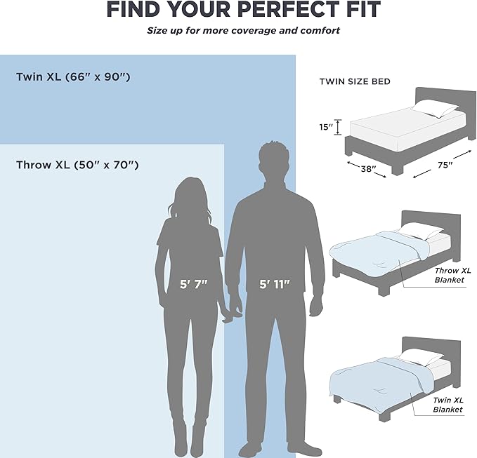 Bedsure 100% Cotton Blanket Twin XL Size for College Dorm - Breathable and Soft, Waffle Weave Twin Blanket for Summer, Dorm Room Essentials, Grey, 66x90 inches