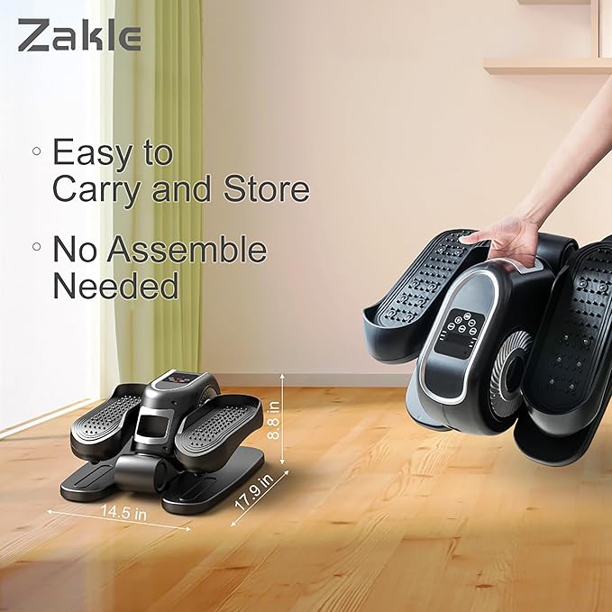 Zakle Ellipse Leg Exerciser as Seen on Tv for Seniors, Electric Under Desk Elliptical Machine w/Remote & 12 Speeds Level, Manual & Auto Mode, Quiet Seated Pedal Exerciser for Home Office