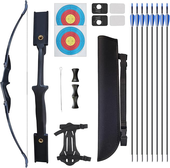 Bow and Arrow Set for Adults Beginner Teens, Dual Arrow Rest for Right and Left Handed Bows 20lbs 30lbs 40lbs Entry Level to Intermediate Archers Complete Equipped Value for Money