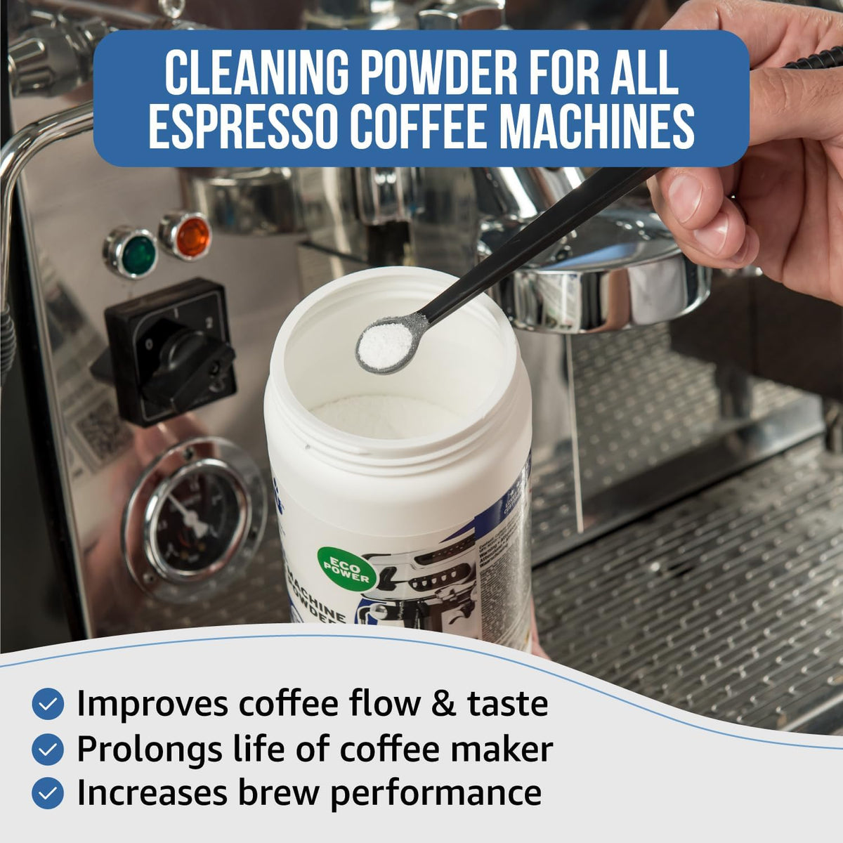 Coffee Machine Cleaner Powder 900G / 31 oz. Essential part of your Barista Accessories. Espresso Machine Cleaner. Coffee Cleaning Powder For Group Head. Use on your Commercial Machine. For Barista Kit