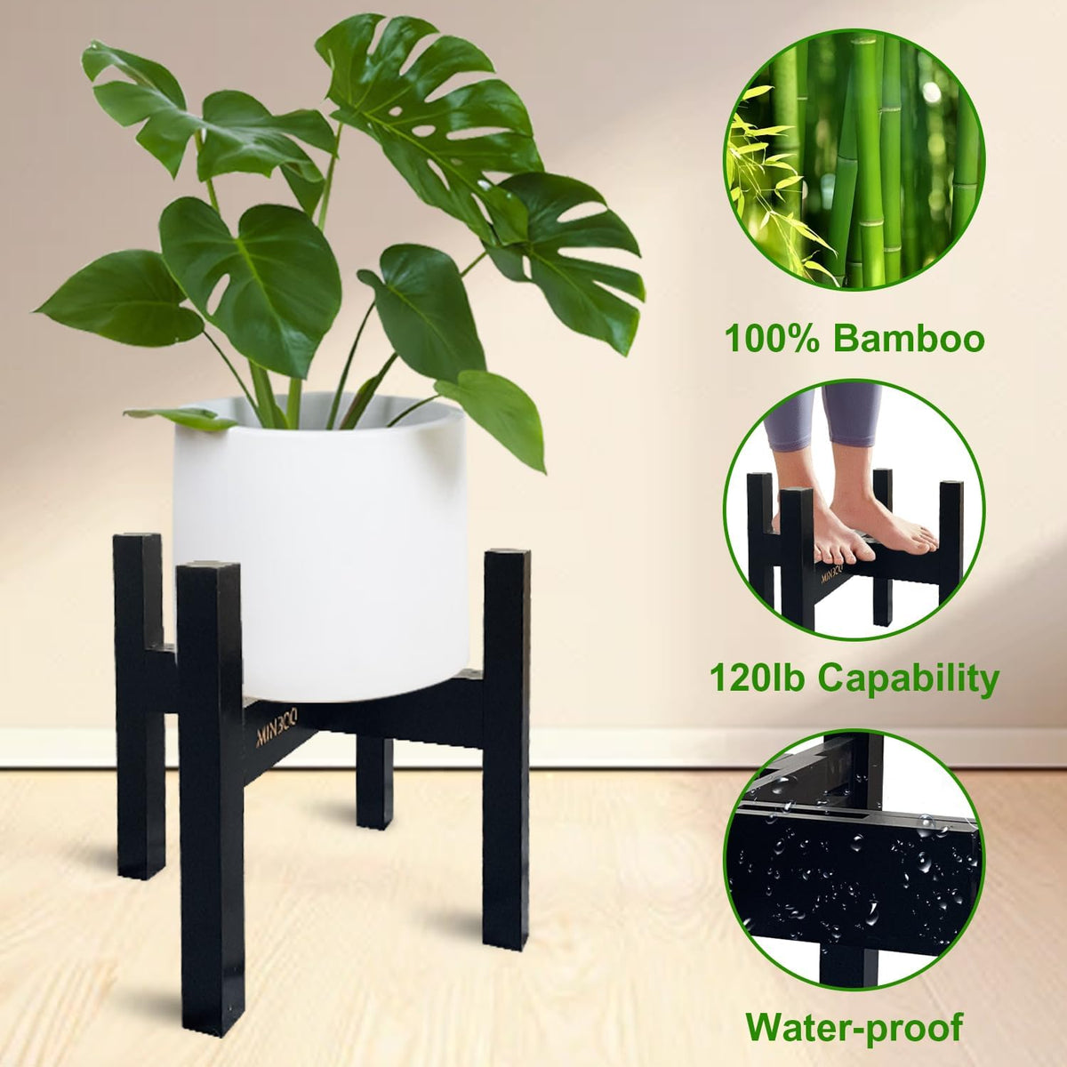 Adjustable Drink Dispenser Holder Water Dispenser Stand - Fit Beverage Dispenser, 3-5 Gallon Glass Water Jar, Water Cooler, Water Filter, Water Crock Dispenser (Black, For 9-14.5" Dispenser)