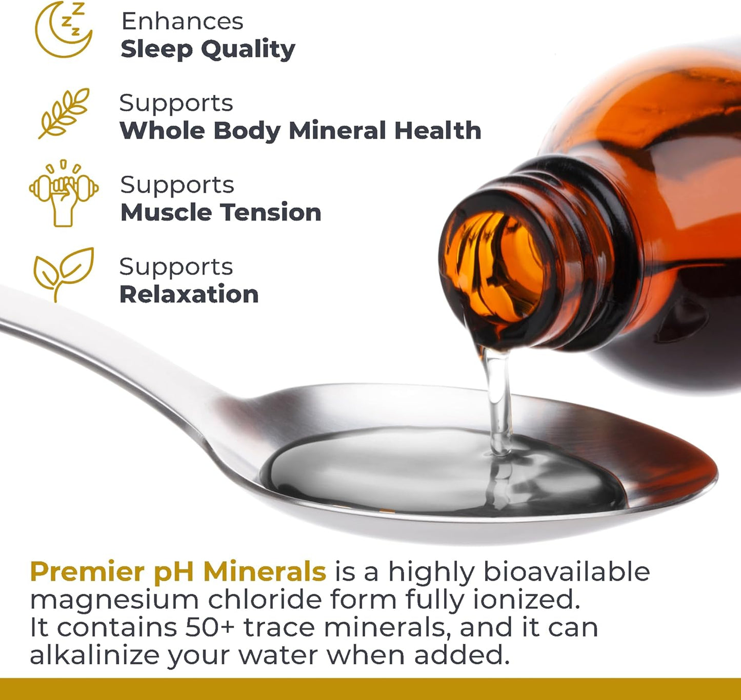Premier Research Labs Premier pH Minerals - Trace Mineral Drops for Distilled Water, Magnesium Supplement, Reverse Osmosis Water, Liquid Concentrate - 8 fl oz