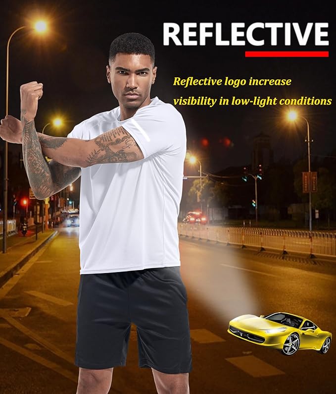 Boyzn 1, 3, 5 or 7 Pack Men's Workout Running Shirts, Dry Fit Moisture Wicking T-Shirt, Gym Athletic Short Sleeve Tee Shirts