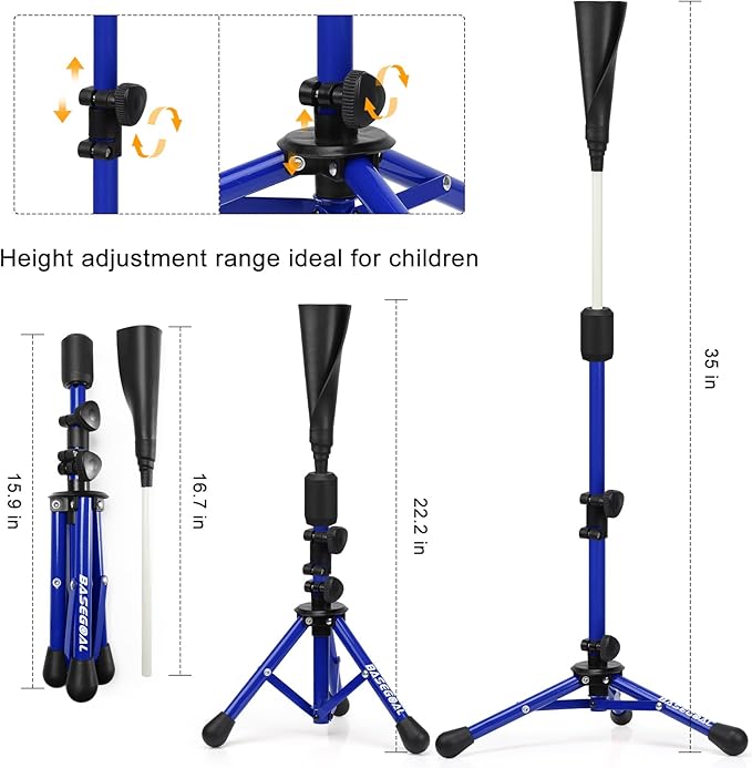 Baseball Tee for Kids,Youth Stand Set,Teeball Set,Youth Baseball,Softball Batting Tee Set,Easy Adjustable Height