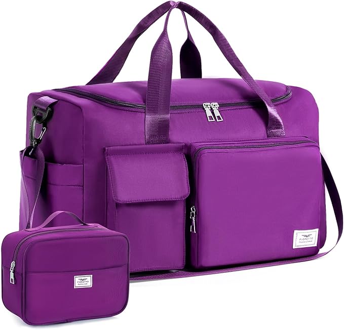 FIORETTO Women's Gym Duffle Bag with Shoes Compartment, 37L Capacity, Ideal for Travel, Gym, Sports, Duffel, Weekender