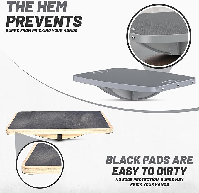 Advanced Wood Balance Board, Portable Non-Slip 500lb Rocking Board for Standing Desk, Physical Therapy, Yoga Practice, Core Strength Stability Balance Training Board for Men, Women, Kids and Seniors