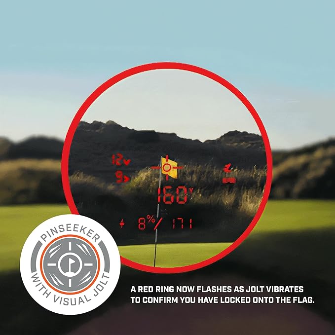 Bushnell Pro X3+ Golf Rangefinder with Wind Speed and Direction,1300 Yard Range,7X Magnification, Pin Locking with Visual Jolt