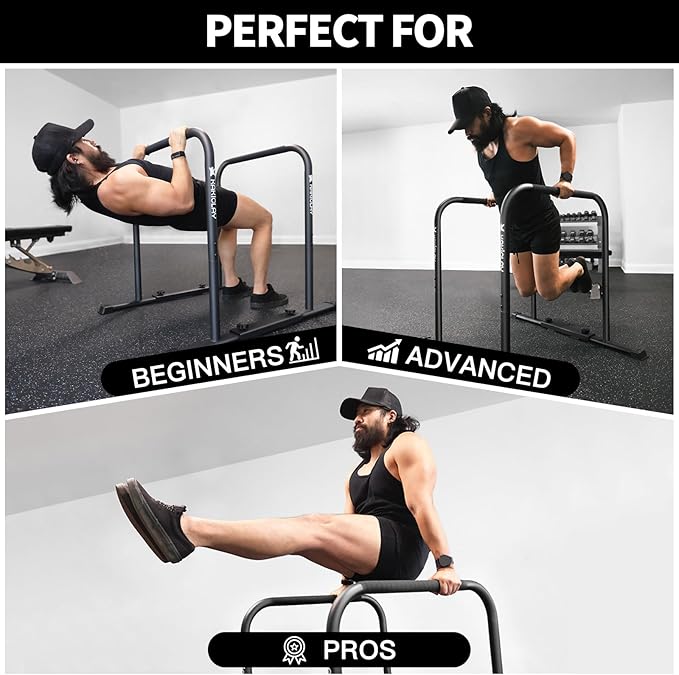 2025 Upgrade World's Best Strongest Premium Dip Bars With Adjustable Ultra-Stable Settings & Non-Slip Feet - USA Original Patent, Designed, Shipped, Warranty