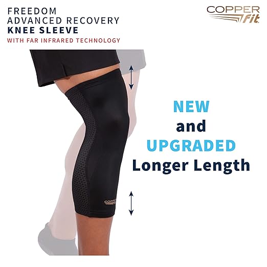 Copper Fit Recovery Knee Compression Sleeve - Breathable, Second Skin Feel - Arthritis, Joint Pain, Circulation - For Men and Women (XX-Large)