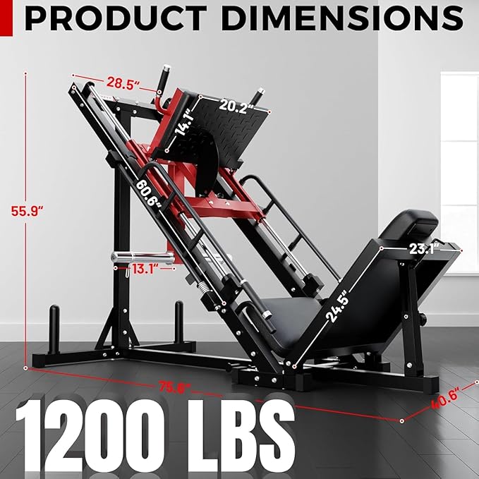 RitFit Smith Machine Power Cage with LAT Pulldown & Cable Crossover, All-in-One Power Rack Home Gym System with Leg Press Attachment & Accessories