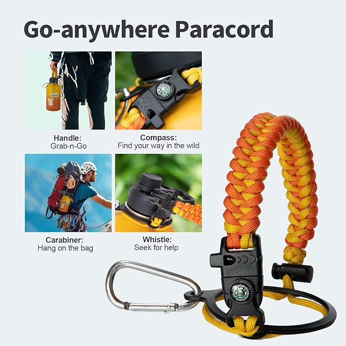 64 oz Insulated Water Bottle with Straw (Cold for 48 Hrs), Half Gallon Stainless Steel Triple Wall Vacuum Sports Water Jug, Leakproof Hydro Cup Flask with Straw Spout Lids & DIY Stickers