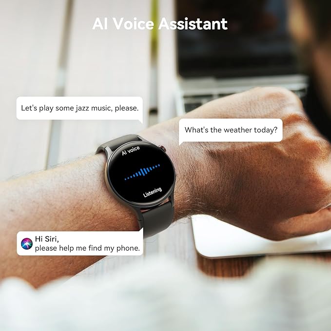 aeac Smart Watch for Men Women, AMOLED Ultra-Clear Screen Fitness Trackers with Heart Rate/Sleep/SpO2 Monitor, Smartwatch for iPhone/Samsung/Android, 110+ Sport Modes Waterproof Reloj Inteligente