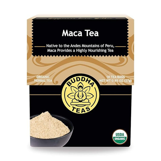 Buddha Teas Organic Maca Tea - OU Kosher, USDA Organic, CCOF Organic, 18 Bleach-Free Tea Bag