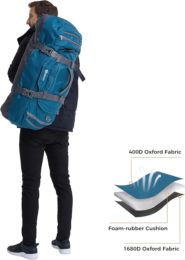 Ubon Large Duffel Bag Weekender Bags with Shoe Compartments 4-Way Sports Gym Backpack with Padded Straps Camping Traveling Duffle Bag