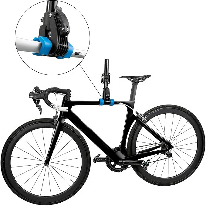 Bike Work Stand – Heavy-Duty Floor Mounted Bicycle Repair Rack with Adjustable Clamp – Rotatable Bike Maintenance Stand for Home & Garage Use