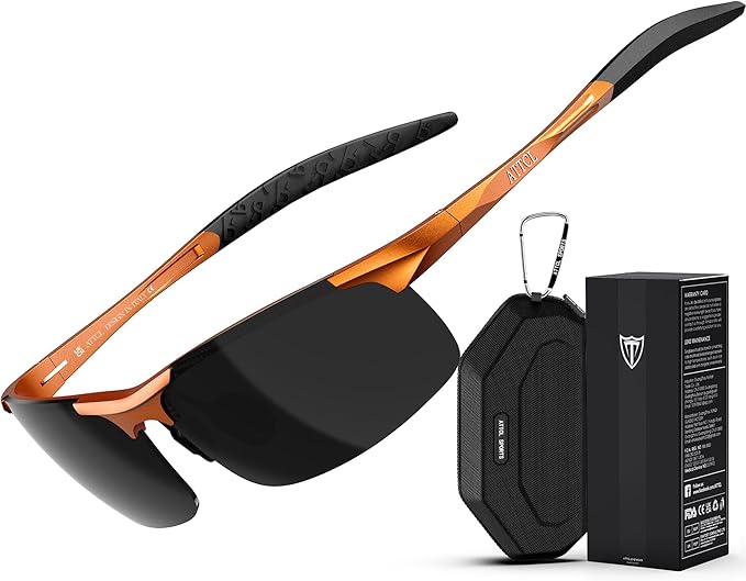 ATTCL Men's Sports Polarized Sunglasses Men for Driving running Fishing Golf - UV Protection Sun glasses Metal Frame