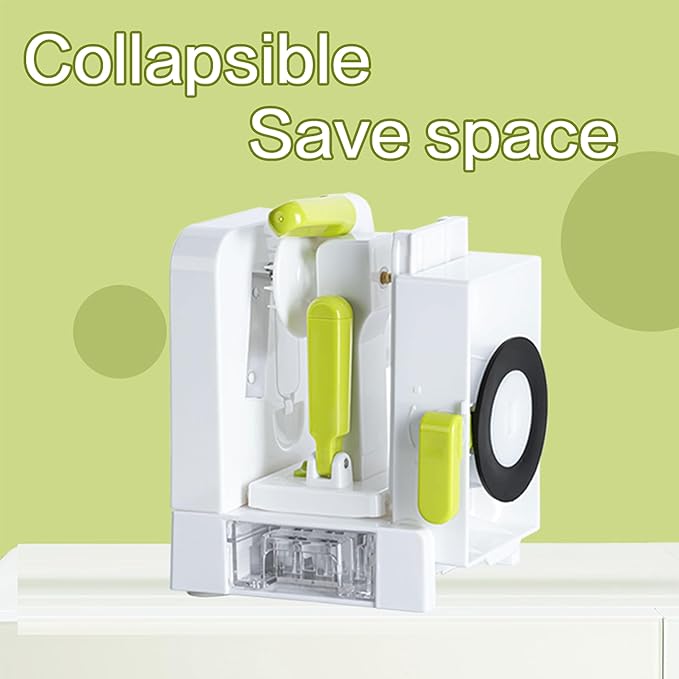 5-Blade Vegetable Spiralizer for Veggie Noodles – Quick Kitchen Slicer with 4 Interchangeable Blades for Carrots, Potatoes, Cucumbers, and Luffa (White)