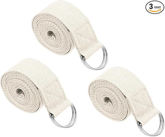 PATIKIL Yoga Strap for Stretching Cotton Yoga Belt with Adjustable Metal D-Ring Buckle Stretch Band for Fitness Pilates