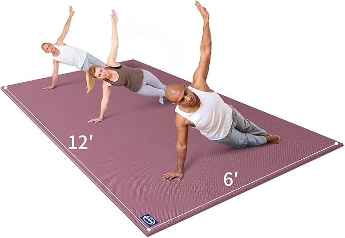 MRO Extra Large Yoga Mat, 12'x6'/9'x6'/7'x5'/6'x4' (9MM) Extra Wide and Thick Exercise Mats for Home Gym Workout, Non-Slip, Soft for Women and Men Fitness, Ideal for Barefoot Yoga, Pilates, stretching
