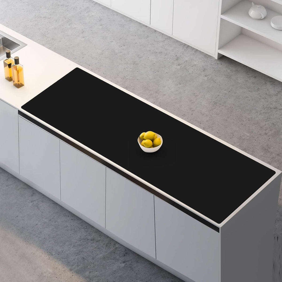 Large Silicone Mats, 78.7”x15.7”(200cmx40cm) Extra Large Silicone Heat Resistant Mat, Countertop Protector, Nonstick Waterproof Mats for Kitchen Counter, Shipped Rolled Up Kitchen Counter Mat, Black