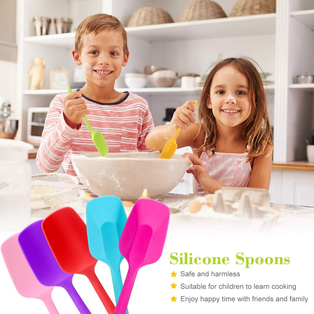Patelai Silicone Spatulas, 7 Pieces 8.2 Inch Small Rubber Spoon Non Stick Kitchen Spatulas Heat Resistant Flexible Scrapers Baking Tool for Cooking, Mixing, Baking Tools