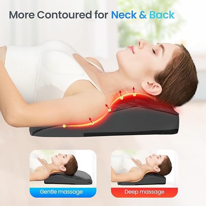 Back and Neck Massager, FSA Eligible HSA Store Massager for Pain Relief Deep Tissue, Heated Massage with Vibration, Massage Pillow for Neck, Back, Shoulder, Leg, Gifts for Men Women