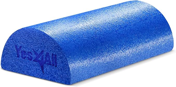 Yes4All Medium Firm Half Foam Rollers for Post-Workout Relaxation, 12/18/24/36 inch PE Foam Roll for Back Massage & Yoga Exercise