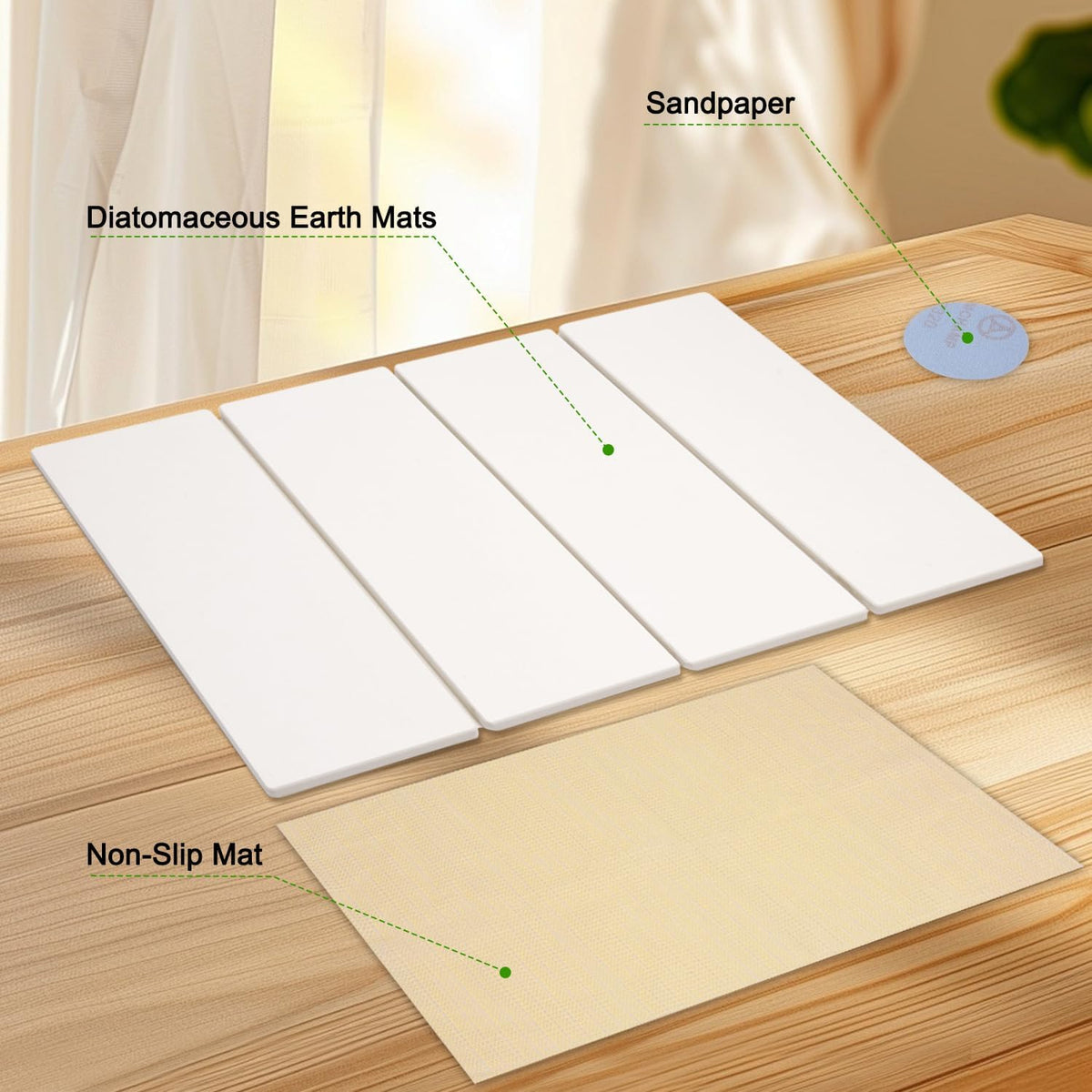 Large Dish Drying Mat for Kitchen Counter,24"×16"Fast Dry Pad Absorbent Countertop Mat, Heat-resistant Mat,Diatomaceous Earth Mats,White